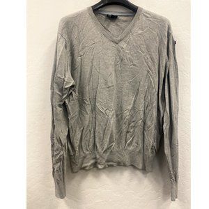Lincs Men's Gray V Neck Long Sleeve Sweater size Large